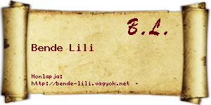 Bende Lili névjegykártya